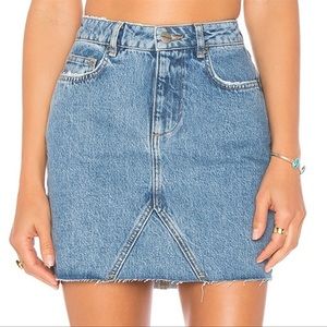 Anine Bing Raw Hem Denim Skirt Size medium